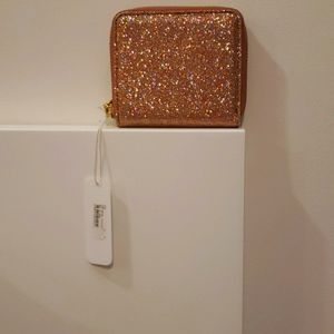 Rose gold glitter wallet